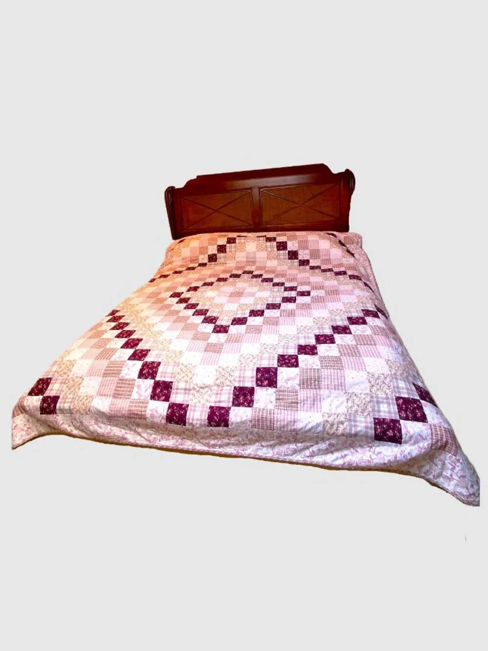 Summer Quilt Bedcover Floral Patchwork Country Chic Sz Queen Pink/Red